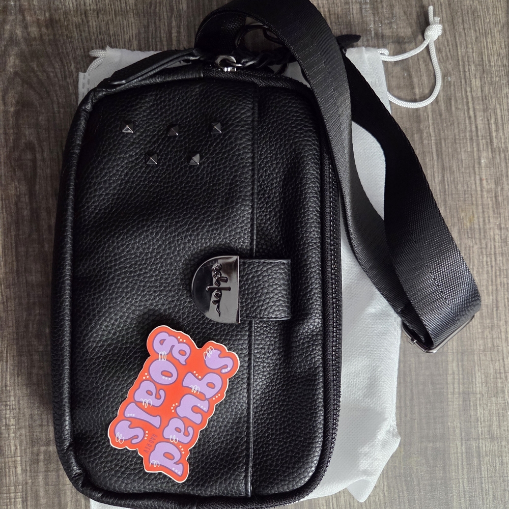 Black Vegan Leather Crossbody Bag